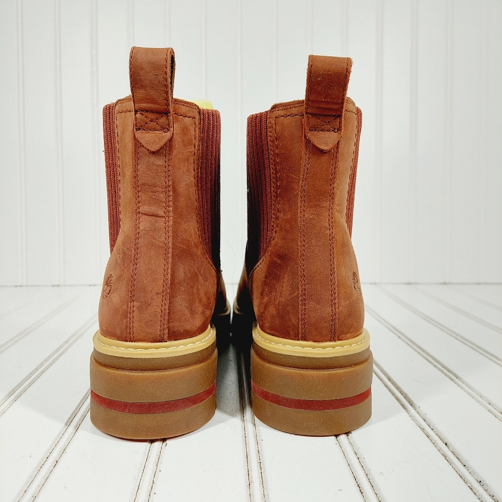 New Timberland Ortholite Leather  Burgundy Ankle Boots C613 - Picture 6 of 11